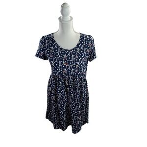 Seasalt Cornwall Women's Short Sleeve Floral Cotton Maternity Tunic in Blue 6